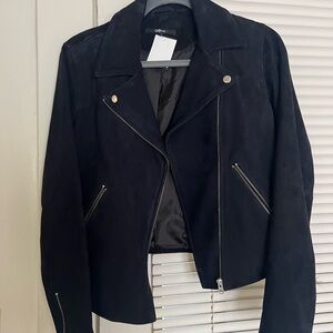 Quince dark navy Suede Leather Jacket for Women
